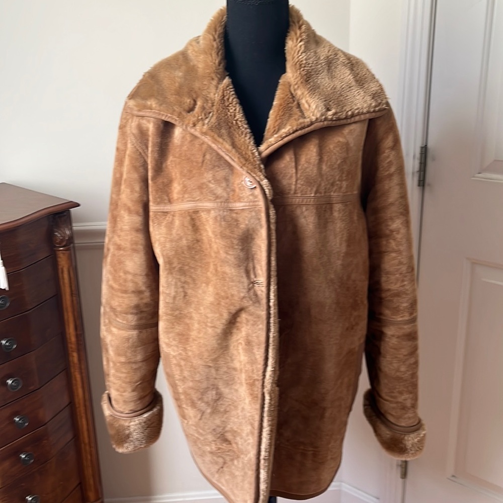 Jones of New York SportJacket-  Suede  (Leather) Faux Fur lined Medium Women